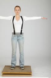 Whole Body Woman T poses Casual Slim Studio photo references